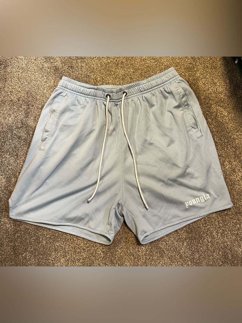 YoungLA Men’s size Large Light Blue Activewear Shorts